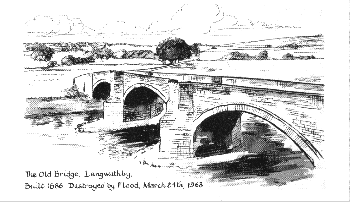 old bridge - line drawing